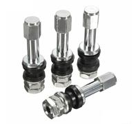 Lot de 4 tiges de valve de pneu TR48E en acier inoxydable pour voitures, camions, motos, scooters, cyclomoteurs, performance fiable sur tous les types de roues