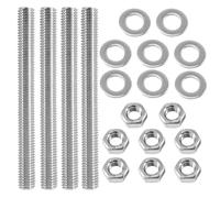 Lot de 4 tiges filetées en acier inoxydable M8 x 100 mm, tige filetée M8 avec 8 rondelles et écrou hexagonal, tige entièrement filetée pour la fabrication de machines et de meubles