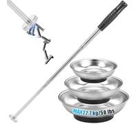 Lot de 4 tiges magnétiques télescopiques avec étagères de 3/4/6" - Barre magnétique flexible pour pièces magnétiques - Aimant télescopique pour clous, vis, objets métalliques, atelier, garage