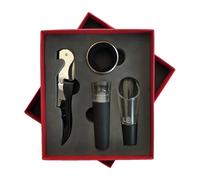 Lot de 4 tire-bouchon à vin rouge - Ouvre-bouteille - Professionnel - Manuel - Avec joint d'étanchéité et bec verseur - Pour cuisine, bar, restaurant, fête, cadeau