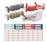 Lot de 4 tirelires de Noël extractibles pour espèces, coffrets cadeaux amusants de style , porte-monnaie de Noël avec 40 sacs transparents et 8 rubans pour enfant et adultes