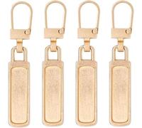 Lot de 4 tirettes de fermeture éclair de rechange dorées détachables pour vestes, vêtements, sacs à main, jeans, bottes, fixations et fournitures de couture