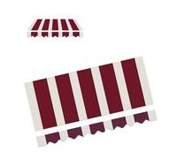 Lot de 4 tissus de rechange imperméables et rétractables pour auvent d'extérieur - 4 x 2,5 m - Solution d'ombrage résistante aux UV - Rouge