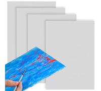 Lot de 4 toiles blanches vierges 4/8 pré-découpées 30 x 40 cm à peindre - Panneau en coton MDF - 24279