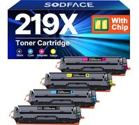 Lot De 4 Toners 219X Avec Puce Compatibles Avec Hp 219X 219A Pour Color Laserjet Pro Mfp 3302Fdwg Pour Mfp 3302Sdwg 3302Fdng Pour W2190X W2191X W2192X (Noir,Cyan,Jaune,Magenta)