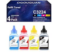 Lot de 4 Toners de Remplacement pour Lexmark, adaptés aux références C3210K0 C3210C0 C3210M0 C3210Y0