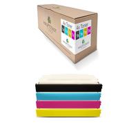 Lot de 4 toners de toner capitale compatibles avec Lexmark Optra C 500 N, remplace noir, bleu, rouge, jaune