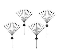 Lot de 4 torches solaires à boules lumineuses LYRA LED blanc chaud H73cm