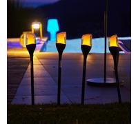 Lot de 4 torches solaires noir farely