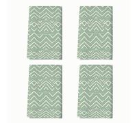 Lot de 4 torchons de cuisine à motif en zigzag, modernes et minimalistes, lignes diamantées, vert printemps, absorbants, doux, décoration café, bar, 40,6 x 61 cm
