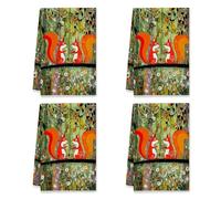 Lot de 4 torchons de cuisine absorbants pour sécher la vaisselle, la décoration de cuisine de camping-car, 40,6 x 61 cm (écureuil)