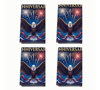 Lot de 4 torchons de cuisine aigle en microfibre à séchage rapide avec ruban de feux d'artifice patriotique festif et anniversaire de mariage Bleu 40,6 x 61 cm