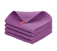 Lot de 4 torchons de cuisine, en coton tissé, doux et absorbants, 34,3 x cm, pour faire la vaisselle dans la cuisine, pour bébé (violet C 34 x 34 cm)