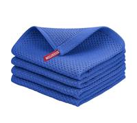 Lot de 4 torchons de cuisine, en coton tissé, doux et absorbants, 34,3 x cm, pour faire la vaisselle dans la cuisine, pour bébé (bleu C 34 x 34 cm)