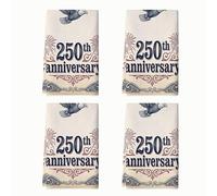 Lot de 4 torchons de cuisine en microfibre à séchage rapide Motif feu d'artifice patriotique traditionnel 40,6 x 61 cm Bleu marine