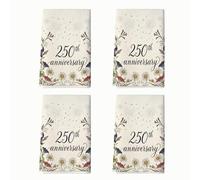 Lot de 4 torchons de cuisine en microfibre à séchage rapide pour cuisine, usage quotidien, motif floral, feux d'artifice rustiques, chrysanthème, anniversaire de mariage, blanc (40,6 x 61 cm)