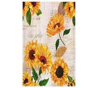 Lot de 4 torchons de cuisine motif tournesol - Motif carte postale vintage - Doux et absorbant - Pour la maison, la cuisine, la restauration, le restaurant - 45 x 72 cm