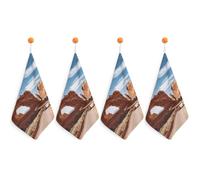 Lot de 4 torchons de cuisine super absorbants avec boucle de suspension - Torchons en microfibre à séchage rapide pour entrée du parc national