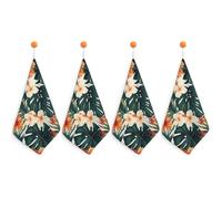 Lot de 4 torchons de cuisine super absorbants en microfibre à séchage rapide avec boucle de suspension