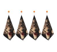 Lot de 4 torchons de cuisine super absorbants pour la cuisine - Petits torchons doux avec boucle de suspension - Torchons de vaisselle en microfibre à séchage rapide