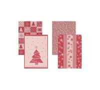 Lot de 4 Torchons imprimés Noël 50 x 70 cm