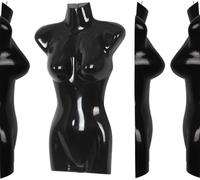 lot de 4 torses féminins, 72 cm de torse de femme en plastique, 4 pièces - torse semi-plastique en couleur noir, buste de mannequin, corps de femme semi-plastique, mannequin figure, mannequin avec cro