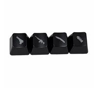 Lot de 4 touches de clavier mécanique rétroéclairées en ABS - Personnalité OEM - Translucide - Pour direction de jeu - Profil cerise - Noir et rouge - OEM