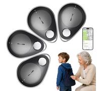 Lot de 4 traceurs GPS pour enfants, broche anti-retrait, sans frais | Compatible avec Apple et Android, déverrouillage magnétique inclus, traqueur caché pour sacs à dos, bagages, enfants