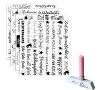 Lot de 4 transferts d'autocollants Rub on - Autocollants créatifs et transferts - Proverbes pour Raysin Keraflott - Meubles en verre - Bois - DIY - Rub on Folie Rubons - Embellissez votre monde