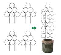 Lot de 4 treillis de plantes d'intérieur de 40 cm pour plantes grimpantes d'intérieur, petit treillis de jardin pour support de plantes en pot en fil métallique empilable pour plantes d'intérieur