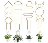 Lot de 4 treillis dorés pour plantes grimpantes, accessoires de plantes d'intérieur en pot, mini treillis pour vignes Hoya et Monstera
