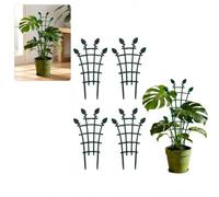 Lot de 4 treillis empilables pour plantes en pot, cadre de support d'escalade facile à assembler pour intérieur et extérieur, support de fixation pour pothos, hoya, lierre et plantes d'intérieur à