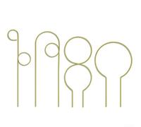 Lot de 4 treillis en fer pour plantes grimpantes d'intérieur et d'extérieur, support résistant à la rouille avec insertion de terre, pour les amateurs de jardin (quatre ensembles dorés)