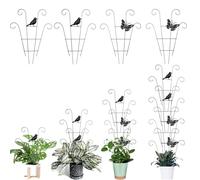 Lot de 4 treillis en métal d'intérieur pour plantes grimpantes et fleurs grimpantes, treillis de jardin d'intérieur pour plantes grimpantes (4 pièces, noir)