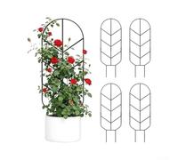 Lot de 4 treillis en métal robuste en forme de feuille mate 76,2 cm | Construction épaisse qui résiste aux pliures. Convient pour monstera et pothos pour plantes grimpantes d'intérieur ou