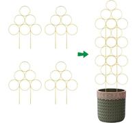 Lot de 4 treillis pour plantes d'intérieur de 40 cm pour plantes grimpantes d'intérieur - Petits treillis de jardin pour support de plantes en pot - Treillis en fil métallique empilable pour plantes