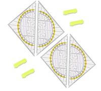Lot de 4 triangles géo flexibles avec poignée, 16 cm en plastique transparent, jauge d'angle et règle pour l'école et le bureau, idéal pour le dessin technique, les mathématiques et l'art, triangle