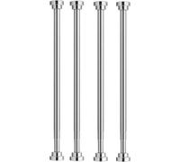 lot de 4 tringles à rideau de douche de 60 cm réglables sans perçage de 65cm à 100cm, tringle télescopique pour douche & baignoire, tringle à rideau en inox à clipser, tringle de penderie argentée