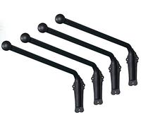 Lot de 4 tringles à rideaux robustes avec bras oscillant pour panneaux latéraux et affichage de draperie - Rail de rideau de porte d'entrée, noir, 70 cm
