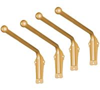 Lot de 4 tringles à rideaux robustes avec bras oscillant - Tringle portante pour panneaux latéraux et affichage de draperie - Tringle à rideau de porte d'entrée dorée, 90 cm