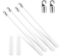 Lot de 4 tringles à rideaux rotatives en fibre de verre de 30 cm pour régler la rotation des stores en douceur et maintenir la fonction de traitement des fenêtres