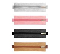 Lot de 4 trousses à crayons élastiques en cuir synthétique multi-poches pour fournitures artistiques, livres, planificateurs, trousse à crayons