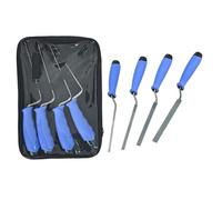 Lot de 4 truelles de maçonnerie ergonomiques en acier inoxydable 420 - Truelles épaisses avec poignée en caoutchouc - Idéal pour les réparations de joints, mortier, stuc, avec sac de rangement inclus