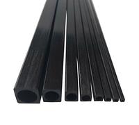 Lot de 4 tubes carrés en fibre de carbone - Longueur : 1000 mm - Diamètre extérieur : 2 mm - 2,5 3 4 5 6 8 10 mm - Pour modèles télécommandés - Accessoires de bricolage (4 x 4 x 3 mm)