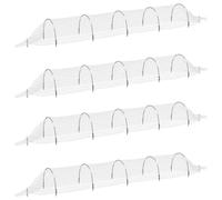 Lot de 4 tunnels en filet de 1,5 x 5 m en fibre de verre et polypropylène avec mailles de 1 x 1 mm, flexibles pour serre, jardinière, protection des plantes, légumes, fleurs, balcon, terrasse