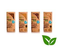 Lot de 4 Turrons écologiques et artisans El Abuelo. Certificat d'agriculture biologique. ECO Jijona Pack, Alicante, Pierre, Chocolat aux Amandes - (turron espagnol, touron, nougat).
