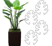 Lot de 4 tuteurs pour plantes grimpantes Monstera, avec design unique de feuille pour plantes d'intérieur, tuteur Monstera, support de plantes, support de tige polyvalent, support décoratif (noir)