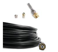 Lot de 4 tuyaux de nettoyage pour canalisations Kränzle - Compatible avec les raccords enfichables Family pistolets Light Line et standard - Avec buse rotative et rigide de 3 à 100 mètres (10 mètres).