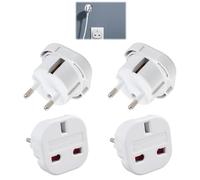 Lot De 4 UK vers EU Adaptateur de Voyage, Prise Anglaise, vers Européenne, Adaptateur UK vers EU Type C E F, Prise Britannique Type G Compatible France Allemagne Espagne Italie, Accessoire De Voyage