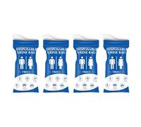 Lot de 4 urinoirs jetables de voyage - 750 cc - Anti-fuite - Portable - Pour voiture, tourisme, embouteillage, camping - Pour homme et femme - Bleu